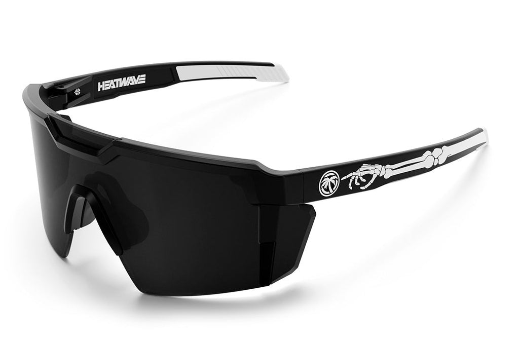 Heat Wave Future Tech Sunglasses: Bones Frame/Black Lens Z87+