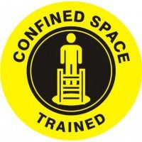 Confined Space Trained Hard Hat Sticker #HMR-153 - Ironworkergear