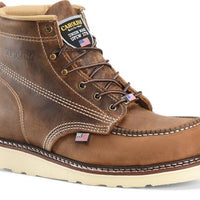 Carolina Men's 6" Domestic Dark Brown Steel Toe, Moc Toe Wedge Work Boot #CA7811 - Ironworkergear