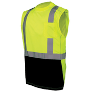 GGS FrogWear® HV Premium Athletic-Type High-Visibility Black Bottom Sleeveless Safety Shirt - GLO-202