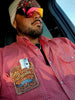 FR Pearl Snap Work shirt - Alpha Red - With U.S Flag - Ironworkergear