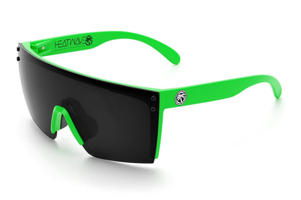 Heat Wave Lazer Face Sunglasses: Moto Green Frame/Black Lens Z87+