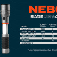 Nebo SLYDE KING 4K Flash Light