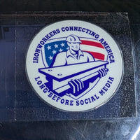 Ironworkers Connecting America Long Before Social Media Hardhat Sticker - Ironworkergear