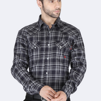 Forge Fr Men's Black Plaid Long Sleeve Shirt - MFRPLDS232 - Ironworkergear