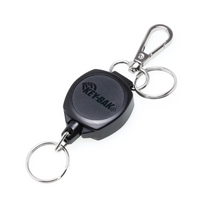Key-Bak Snapback Retractable Keychain With 24 Inch Cut Resistant Cord, Charm Ring, And Easy To Use Clip