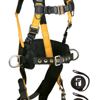 Falltech Journeyman Flex® Steel 3D Construction Belted Full Body Harness, Tongue Buckle Leg Adjustment #7035 - Ironworkergear