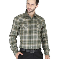 Forge Fr Men's Sage Green Plaid Long Sleeve Shirt - MFRPLDS231 - Ironworkergear