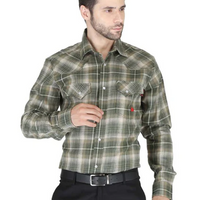 Forge Fr Men's Sage Green Plaid Long Sleeve Shirt - MFRPLDS231 - Ironworkergear