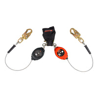 KStrong® BRUTE™ Backer™ LE Dual 8.5 ft. Cable SRL with Swivel Snap Hooks at anchorage end, Other End Dorsal Connector Shock Pack Assembly (ANSI) - Ironworkergear