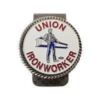 Union Ironworker Man and Beam Money Clip #BW-MC-MB - Ironworkergear
