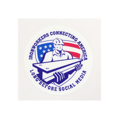 Ironworkers Connecting America Long Before Social Media Hardhat Sticker - Ironworkergear
