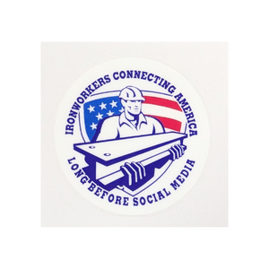 Ironworkers Connecting America Long Before Social Media Hardhat Sticker - Ironworkergear