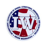 Ironworkers International Logo 5 Round Toolbox (Adhesive Back) - Ironworkergear