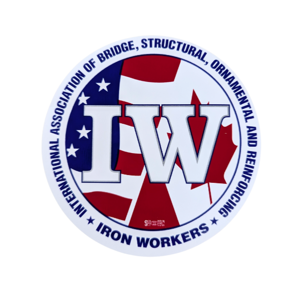 Ironworkers International Logo 5 Round Toolbox (Adhesive Back) - Ironworkergear