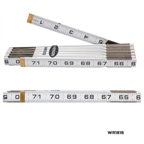 Keson 6' x 5/8" White Wood Ruler - Ironworkergear