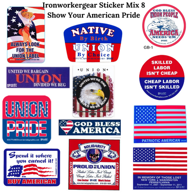 Union Hard Hat Sticker Mix 8 - 'Show your Pride'