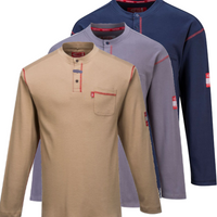 Portwest BizFlame FR 3 Button Crew Neck TShirt - Ironworkergear