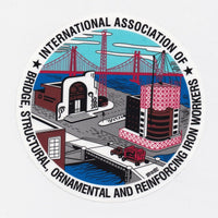 Ironworkers International Logo Large Round Window Decal (Adhesive Front) - Ironworkergear