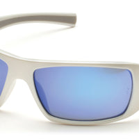Pyramex Goliath White Frame Ice Blue Safety Glasses #SW5665D - Ironworkergear