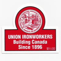 Union Ironworkers Building Canada Hard Hat Sticker