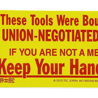 Keep Hands Off Hands Off w/Tin Snip Toolbox Decal #H-4 - Ironworkergear