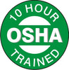 10 Hour OSHA Trained Hard Hat Sticker - Ironworkergear