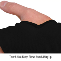 Black Stallion DuPont Kevlar Knit A3 Cut-Resistant 18" Sleeves with Thumb Slot, Black