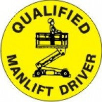 Qualified Manlift Driver Hard Hat Marker HM-116 - Ironworkergear
