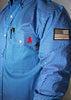 FR Pearl Snap Work Shirt - Royal Blue - With U.S Flag - Ironworkergear