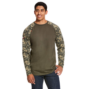 Ariat FR Baseball T-Shirt Sage Digi Camo #10027892 - Ironworkergear