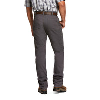 Ariat Rebar M4 Low Rise DuraStretch Made Tough Double Front Stackable Straight Leg Pant, Grey #10030234
