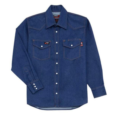 Forge FR Denim Snap Front Shirt #MFRSLD-002-DENIM - Ironworkergear