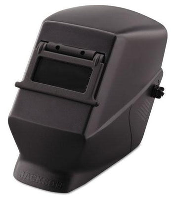 Jackson Safety Part #14972      Lightweight thermoplastic welding helmet provides premium-level safety at an economical price.     Expanded front provides full face and neck protection from sparks, heat and fumes.     Convenient 2