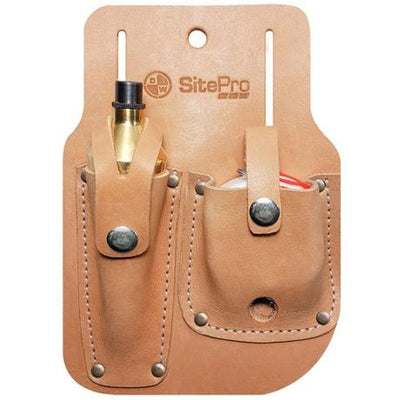 Sitegear Leather Gammon Reel and Plumb Bob Sheath - Ironworkergear