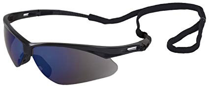 ERB Octane Black Blue Mirror Safety Glasses #15332 - Ironworkergear