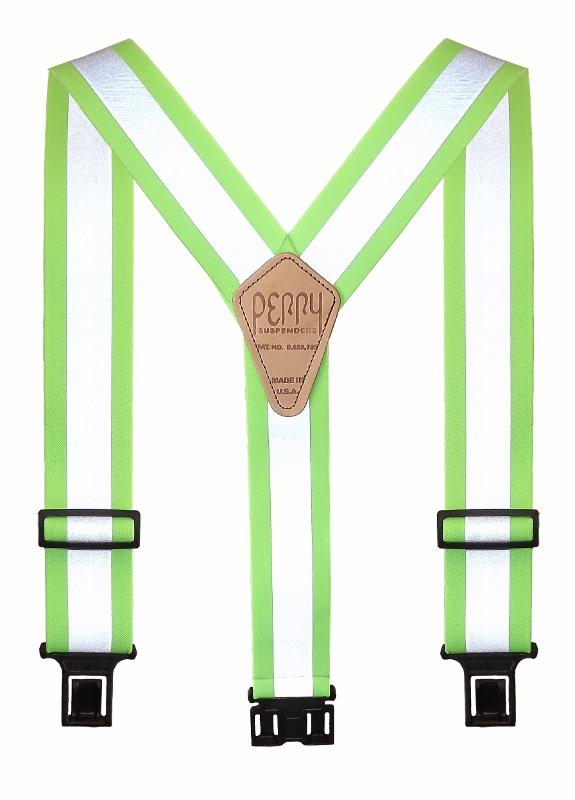 Perry Hi-Viz Lime Suspenders With Reflective Stripes - Ironworkergear