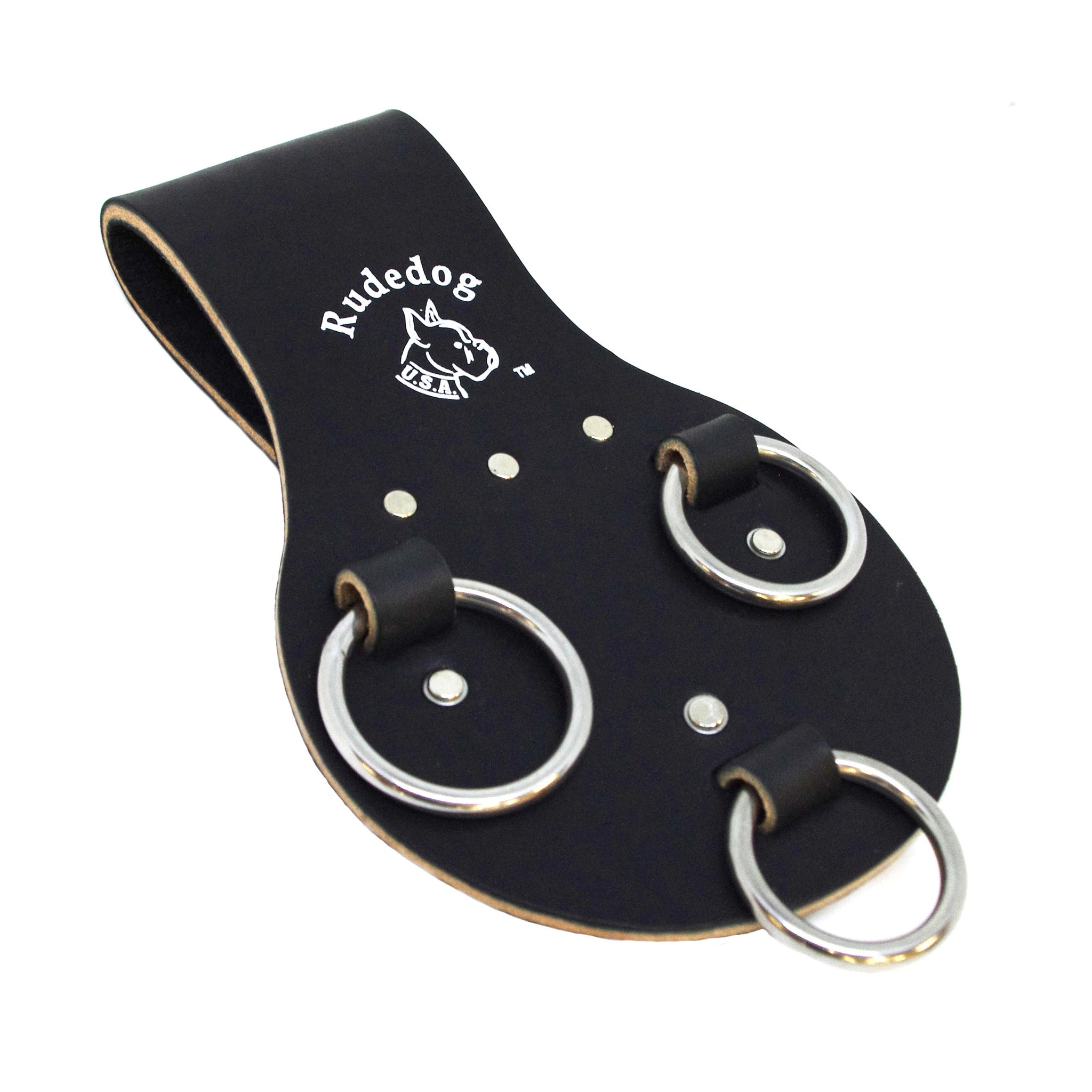 Rudedog USA #3006 Spud Wrench Holder Ring - Premium Black Leather For 1" Spuds & Adjustable Wrenches - View #5
