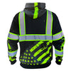 Safety Shirtz Stealth American Grit Black Type-O Reflective Safety Hoodie - Ironworkergear