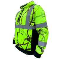 Safety Shirtz SS360° Backwoods Camo Yellow (Safety Green) Class 3 Type-R Reflective Safety Hoodie - Ironworkergear