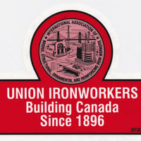 Union Ironworkers Building Canada Large Window Sticker
