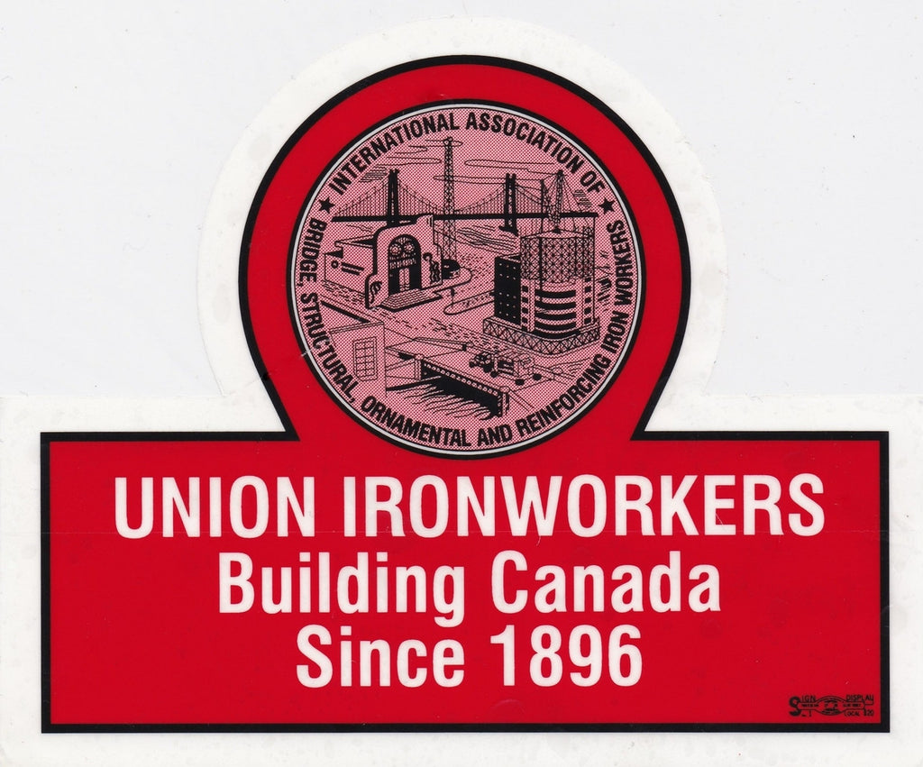 Union Ironworkers Building Canada Large Window Sticker