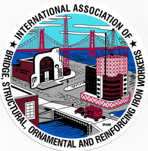 Ironworkers International Logo 5" Round Toolbox (Adhesive Back)