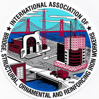 Ironworkers International Logo 23" Round Window Decal (Adhesive Back )