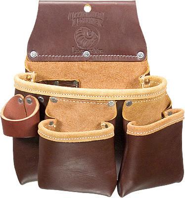 Occidental Leather Part #5017DBLH  Our most popular tool bag design all the features of the 5018DBLH without the tape pocket. Double outer bags and holders for pencils, work knife, lumber crayon, chisel, torpedo level, hammer. Pockets & Tool Holders: 10