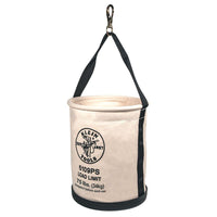 Canvas Bucket, Wide Straight-Wall with Pocket, Swivel Snap, 12-Inch #5109PS