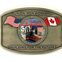 'Union Ironworkers Building for the Future' Pewter Belt Buckle