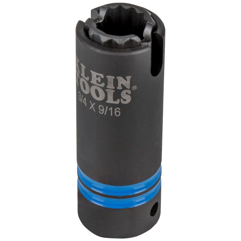 Products Klein 3-in-1 Slotted Impact Socket, 12-Point, 3/4 and 9/16-Inch #66031