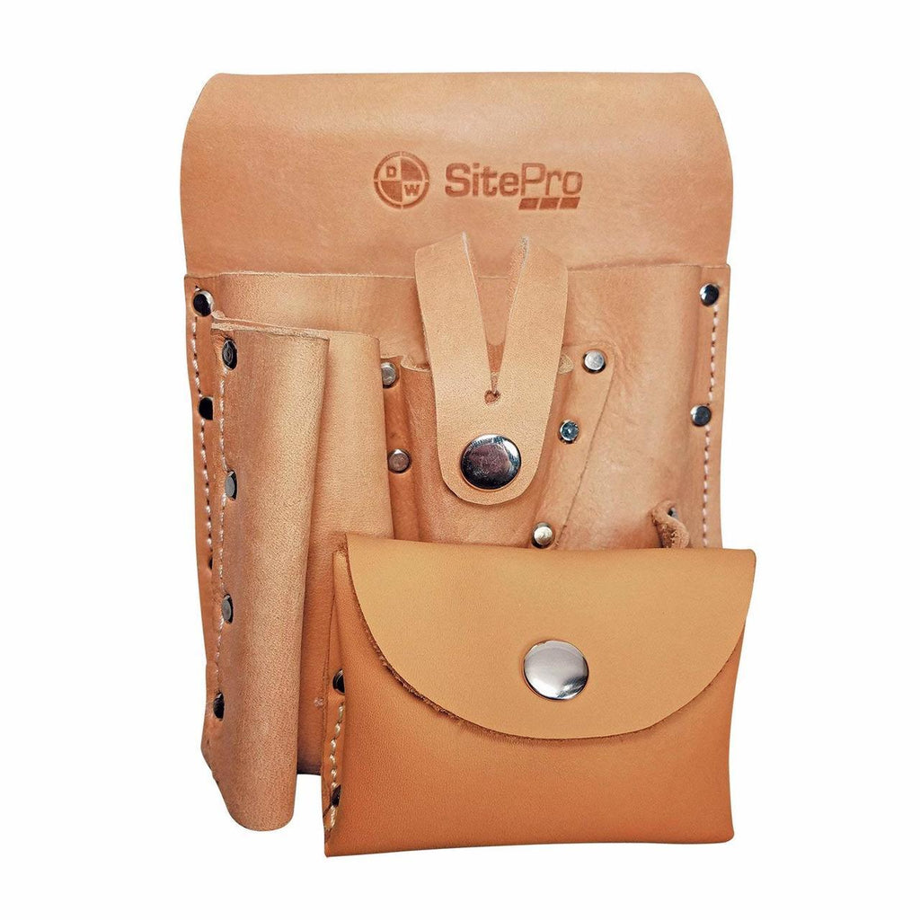 SITEGEAR LEATHER GAMMON REEL AND PLUMB BOB SHEATH