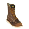 American Heritage 8″ Trail Crazyhorse Moc Toe Work Boots - A pair of durable brown leather work boots with a moc toe design.